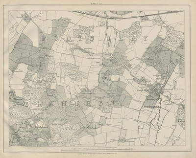 Stanford Library Karte von London Blatt 32 Chislehurst Fuß Cray Sidcup 1895