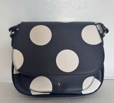 Joules Women Darby Print Saddle Bag Navy Spots- New With Tags UK