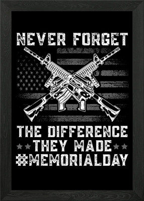 Memorial Day USA Flagge gerahmtes Wandbild Poster Leinwanddruck Bild