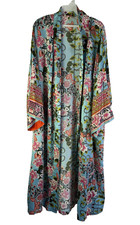 Natori Womens Large Rainbow Oriental Floral Bath Robe Kimono Artsy