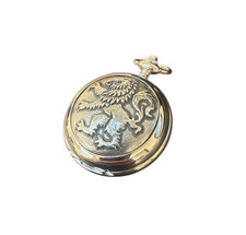 Mechanical Full Hunter Pocket Watch With Polished Lion Rampant Front Design