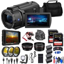 Sony FDR-AX43 UHD 4K Handycam Camcorder  4K Monitor  2 x 64GB Cards  More