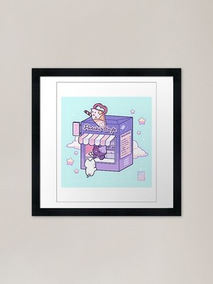 Cafe Serie - Patchi Cafe gerahmtes Ar gerahmtes Wandbild Poster Leinwanddruck Bild