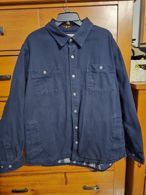 Duluth Trading Co. Men's Navy Blue Cotton Jac-Shirt XL limber-jac fire hose