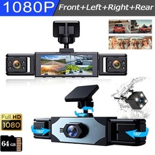 Dash Cam 4 Channel 360  Front Rear Inside DashCam FHD 1080P Car Camera 64GB