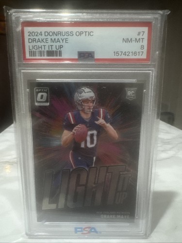 2024 PANINI DONRUSS OPTIC LIGHT IT UP #7 DRAKE MAYE ROOKIE RC PSA 8