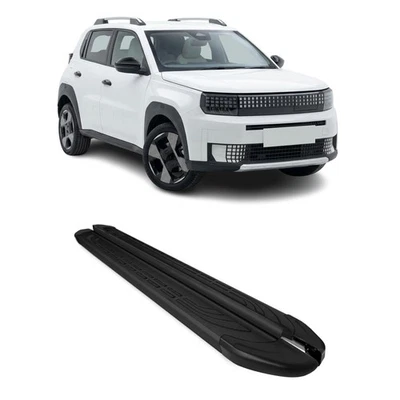 Marchepieds latéraux pédale pour Fiat Grande Panda 2024-2026 Aluminium Noir 2Pcs - Photo 1/4