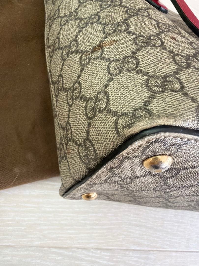 GUCCI GG Pattern Tote Bag Leather Pink Red Authentic Used Excellent Condition thumbnail 6