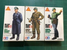 Tamiya 1:25 plastic Model Figure lot. Artillery Officer, Patton and Rommel