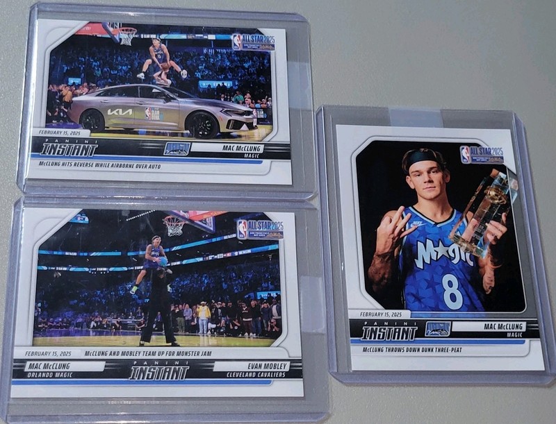 3x Lot 2025 Panini Instant #357 358 359 Mac McClung NBA Dunk Champion KiA Mobley
