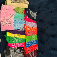 Paisley Bandana Handkerchiefs Mixed Lot 45 pcs Multicolor Adult Unisex
