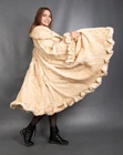 8636 NEW SUPERIOR REAL LAPIN FUR COAT SWINGER VERY LONG BEAUTIFUL LOOK SIZE L