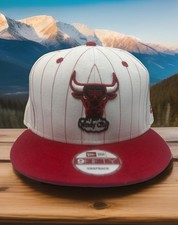 New Era 9fifty Nba Chicago Bulls Snapback Pinstripe Windy City Edition White/red