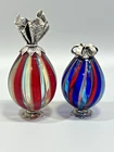 Set of 2 Sorini, Vittorio Angini Murano Glass  Silver 800 Holiday Gift Bags