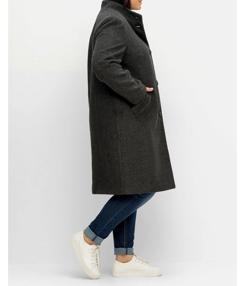 Sheego Mantel 52 Damen Langjacke Kurtzmantel Übergang Herbst Gehrock #653 - Bild 3 von 4