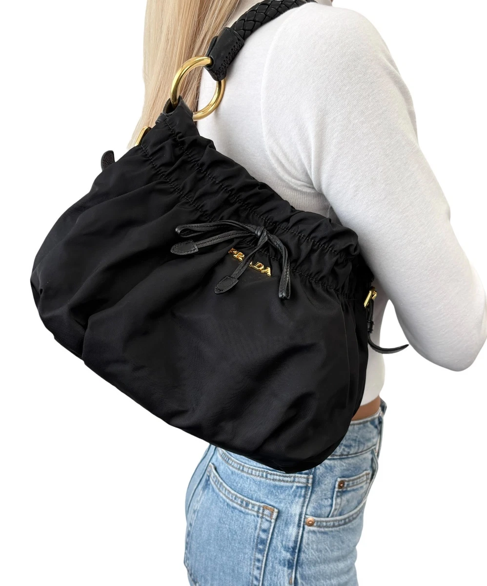 PRADA Tessuto Shoulder Bag Black Bags & Handbags for Women for