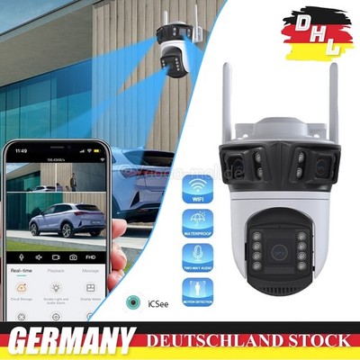 4K 9MP Überwachungskamera Aussen 8X ZOOM WLAN PTZ WiFi IP Kamera Outdoor Alert