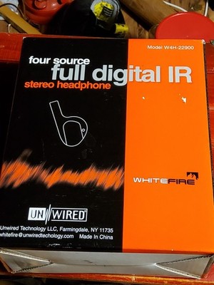 WhiteFire W4H-22900 Full Digital IR Wireless Headphones 4 Source New Open Box