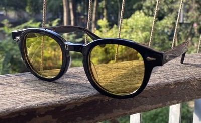 Vintage Johnny Depp Men's Polarized Glasses (Black & Yellow Lenses, UV400)