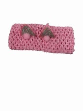 NEW baby girls head band hair accessory NEWBORN 0-3 months LIGHT PINK CAT EARS