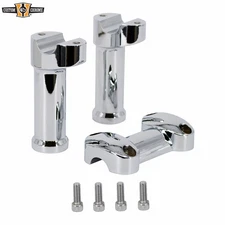 Chrome Handlebar Top Clamp Risers 1/2" Offset 5" Rise Fit For Harley 1" Clamping