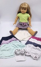 AMERICAN GIRL 18" DOLL JUST LIKE YOU BLONDE HAIR BLUE EYES AND CLOTHES BOOTS