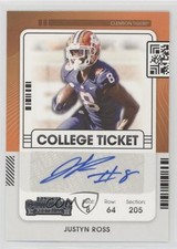 2022 Chronicles Draft Picks Contenders College Ticket Justyn Ross Auto 3hd