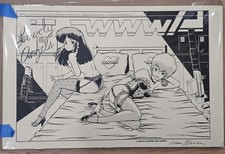 Dirty Pair 11.5 X 17 Art Signed ADAM WARREN 1...