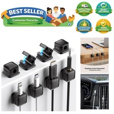 8 Pack Cord Organizer Holder, Strong Adhesive Desk Cable Management Magnetic ...