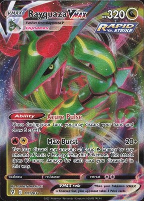 Rayquaza VMAX 111/203 Holo VMAX Rare Evolving Skies Pokemon Near Mint