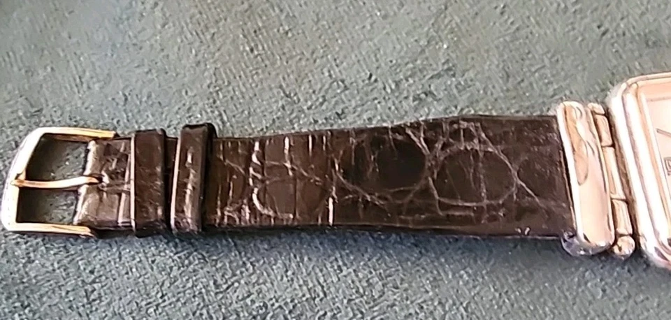 Reloj Ecclissi para mujer tono plata esterlina esfera cuadrada fecha vintage Foto 3 de 4