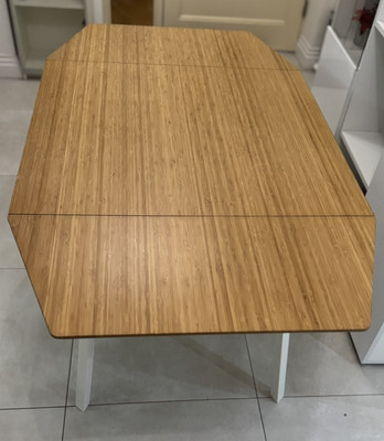 IKEA PS 2012 Drop Leaf Table Bamboo Top White Legs | eBay UK
