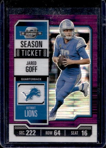 2023 Contenders Optic Jared Goff Purple Pulsar #18/26 Lions