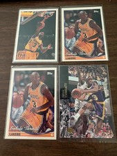 Sedale Threatt 4 card lot 1993-94 Fleer #104 Topps #172 Upper Deck #137 Lakers