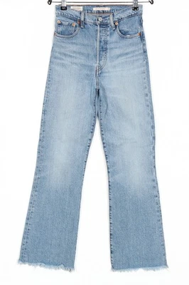 LEVI’S RIBCAFE CROP FLARE Crop Stretch Raw Hem Jeans Damen Größe W25 L28 - Bild 1 von 4