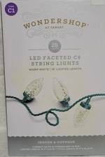 Wondershop 25 Warm White Faceted LED C9 String Lights 16 Ft New