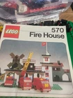 LEGO Legoland Fire-- Fire House 570-1 Vintage 1973 with Manual and Minifigures
