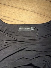 PRETTYLITTLETHING Black Long Sleeve Bodysuit One Piece Size 6