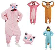 Adults Animal Pyjamas Onesize Hooded All In One Jumpsuit Fleece Cosplay Cartoon