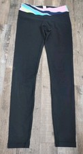 Ivivva By Lululemon Leggings Girls Size 12 Black Athletic Multicolor Waist Yoga