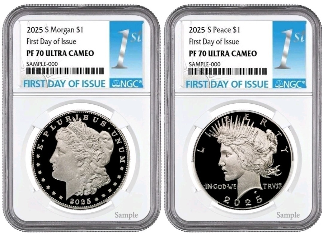 2025 S Morgan & Peace Silver $1 NGC PF70 Ultra Cameo First Day Of