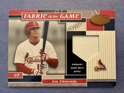 2002 Certified Materials Fabric Of The Game JIM EDMONDS Jersey /100 CARDINALS