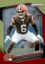 2025 Panini Prizm #159 Jeremiah Owusu-Koramoah Red and Yellow #/44
