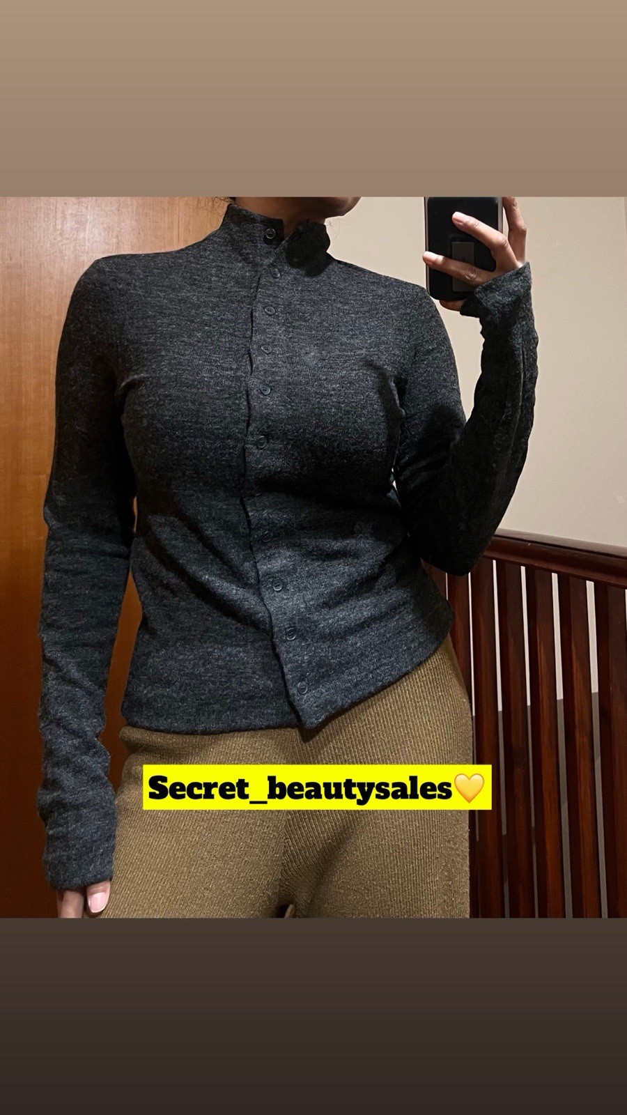 Zara High Neck Fitted Cardigan S BNWT Sold Out Dark Grey image 3