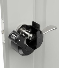 Keyed Door Handle Lockout Device Cover with Code to Disable Access Black