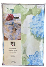 NIP Linens N Things Summer Hydrangea Oblong 60 x 120 Polyester Tablecloth