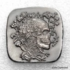 DEATH IN FULL BLOOM - 2oz antiqued Art bar (custom finish) .999 fine silver