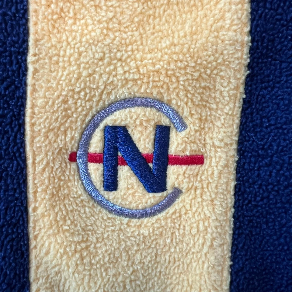 Pullover de Competición Nautica De Colección Para Hombre Mediano Azul Amarillo Vellón Años 90 Hecho en EE. UU. Foto 4 de 4