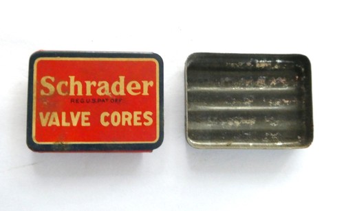 Vintage Schrader Valve Cores Empty Tin Brooklyn N.Y. Made In USA Free Shipping