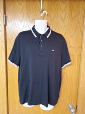 MICHAEL KORS Men's Pre-owned Short Sleeve Cotton Polo Shirt Black/White Size L